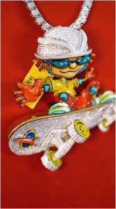 CONCEPTION Mode Populaire Glacé Personnalisé 3D Dessin Animé Brillant VVS Moissanite Hip Hop Haute Qualité Argent 925 Plaqué Or GRA - Product Image 1