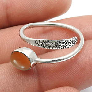 Premium Quality Classic 925 Sterling <b>Silver</b> <b>Ring</b> With Smooth Oval Cut Carnelian Gemstone Sacral Chakra <b>Adjustable</b> Boho <b>Ring</b> - Product Image 4