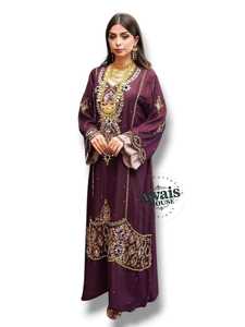 AWAIS HOUSE Kaftan ethnique islamique pour femmes, Caftan marocain à manches longues, Vêtement de festival musulman, Vêtement du Ramadan - Product Image 1