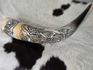 Premium Quality New Handmade Real Touch Polished Buffalo Horn Viking <b>Drinking</b> Horn <b>Stand</b> Holder Custom Size Home Decor Love - Product Image 4