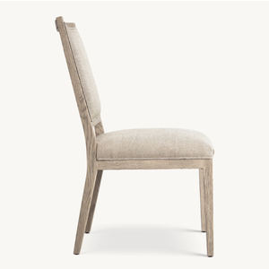 Silla de comedor lateral de madera de teca en oferta, con un estilo clásico y un asiento acolchado de diseño personalizado. - Product Image 2