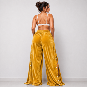 Pantalon évasé taille haute en velours élégant et décontracté pour femme – Nouvelle collection tendance - Product Image 4