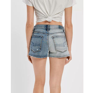 Shorts en jean pour femme, taille haute, extensibles, pliables, respirants, double face, couleur unie, idéaux pour l'été - Product Image 2