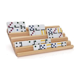 Juego de Soportes de Madera Premium para Dominó, Bandejas de Madera Maciza de 5 Ranuras para Dominó, para Juegos Mexican Train y Chicken Foot, Suministro al por Mayor - Product Image 1