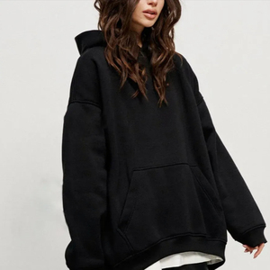 Sweat-shirt à capuche oversize en coton, logo personnalisé, streetwear homme femme, pull épais à imprimé graphique pour l'hiver décontracté - Product Image 4