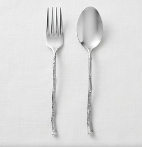 Ensemble de couverts minimalistes en métal avec manche torsadé, finition miroir haute brillance, compatible lave-vaisselle, idéal pour les occasions de mariage - Product Image 1