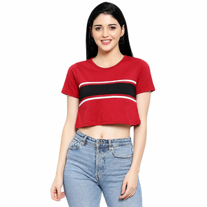 Camiseta Corta de Moda para Mujer, Algodón de Primera Calidad, Top Elegante de Verano, Proveedor de Camisetas Cortas Lisas para Mujer, Personalizables, Algodón de Alta Calidad - Product Image 1