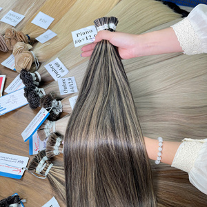 Extensions de cheveux en kératine couleur piano en gros, 100 % cheveux humains, pointe plate, pré-collées, double épaisseur, pointes épaisses - Product Image 4