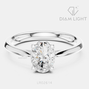 Bague de fiançailles en or blanc 14 carats avec diamant de laboratoire certifié IGI, taille ovale 0,72 carat, bijoux fins - Product Image 1