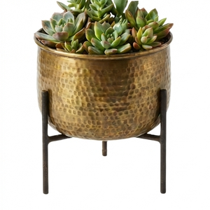 Modern Design Metal Garden Planter <b>Large</b> Selling <b>Gold</b> Finished Home Decorative Planter Indoor Outdoor Floor Planter - Product Image 4