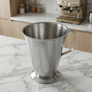 Verseuse graduée en acier inoxydable A-1 VERITAS 1,5 L avec bec verseur pour laboratoire et cuisine - Product Image 4