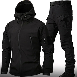 Men Camouflage Softshell Jacket and Pants <b>Set</b> <b>Waterproof</b> Windproof Outdoor Breathable Hiking Camping Trekking Workwear Suit - Product Image 6