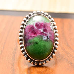 Anillo de Plata de Ley 925, anyolite aka Ruby In Zoisite Ring, joyería hecha a mano, hermoso anillo, artículo de regalo, delicado, bohemio - Product Image 1