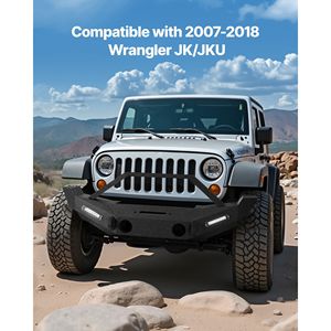 Heavy Duty Steel Front Bumper for 2007-2018 Wrangler JK/JKU 2PCS <b>LED</b> <b>Light</b> <b>Bars</b> with Winch Plate Off-Road Lighting Product - Product Image 5
