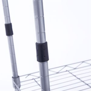 Scaffale di Stoccaggio a 4 Ripiani in Acciaio al Carbonio Grigio Argento, Assemblaggio in Metallo per Uso in Garage RT - Product Image 4