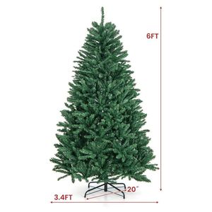 Albero di Natale Artificiale con Supporto in Metallo Solido, 6 Piedi, con Cerniere - Product Image 5