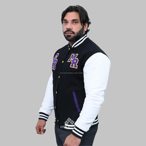 เสื้อแจ็กเก็ตเบสบอลหนังผู้ชายปักลายกำมะหยี่ผ้าขนสัตว์เสื้อแจ็กเก็ตทีมตัวแทนออกแบบได้ตามต้องการ - Product Image 3