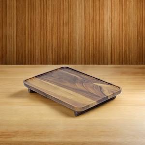 Bandeja de madera de acacia ecológica elegante hecha a mano bandeja de decoración de madera grabada sostenible para uso en cocina de frutas de Vietnam - Product Image 2