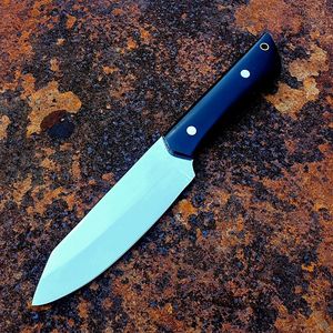 Cuchillo de Caza de Hoja Fija Premium con Mango Negro, Cuchillo Artesanal para Bushcraft y Actividades al Aire Libre con Funda de Cuero, Venta al Por Mayor OEM - Product Image 6