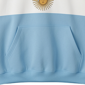 Sudadera con Capucha Personalizada para Hombre, con la Bandera de Argentina, Estilo Invernal, Oversize, con Bolsillo de Felpa, Poliéster/Algodón 320g, Ropa Urbana - Product Image 4