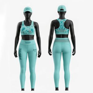 Women Boxing <b>Crop</b> <b>Top</b> Leggings Set Premium 100% Cotton 4-Way Stretch 260 GSM Breathable Fabric Custom Printed Logo Y-line Straps - Product Image 1