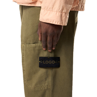 Pantalones Cargo Premium para Hombre, Corte Holgado, Algodón Orgánico, Tela Panamá, Teñido con Efecto Envejecido, Cintura Elástica, Pantalones Personalizados de Estilo Urbano
