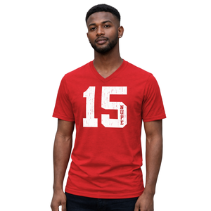 T-shirt à col en V Kappa Alpha Psi numéro 15, vêtements de fraternité grecque avec motif audacieux, confort premium et coupe élégante - Product Image 1