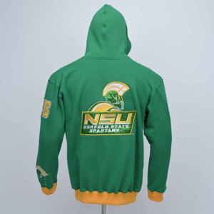 Sudadera con Capucha Bordada en Verde con Logotipo Personalizado al por Mayor, Chaqueta Casual de Forro Polar con Cierre para Hombre, con Logotipo en la Espalda y Número 5 en la Manga - Product Image 2