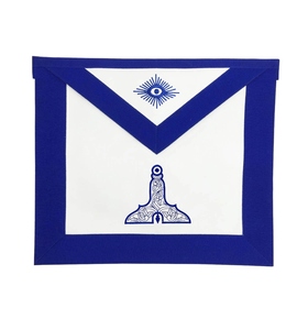 Senior Warden Blue Lodge Apron White & Blue Premium Masonic Regalia Adjustable Belt - Product Image 1