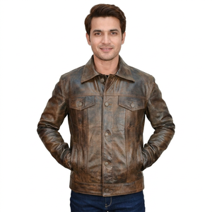 Custom Made Wholesale Coated <b>Leather</b> Varsity <b>Jackets</b> Breathable Stand Collar Plus Size Men's Vintage Unique Logo Best Price - Product Image 1