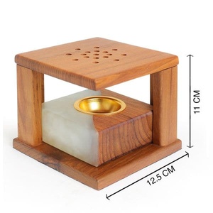 Luxury Wooden Mubkhar Arabic <b>Incense</b> Burner Mini Square Oud Bakhoor Burner Holder Decorative Wood Mabkhara <b>Box</b> Bakhoor Burner - Product Image 3