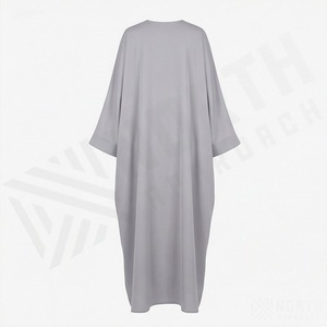Abaya Simple et Élégante pour Femme, Robe Longue Islamique en Polyester Écologique, Tissu Doux, Usage Quotidien, Vente en Gros - Product Image 2