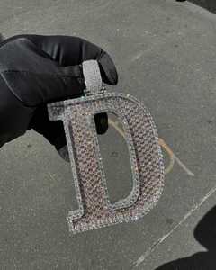 Pendentif initial personnalisé en argent 925 plaqué or 18 carats avec moissanite VVS taille brillant rond, style hip-hop de luxe pour soirée - Product Image 5