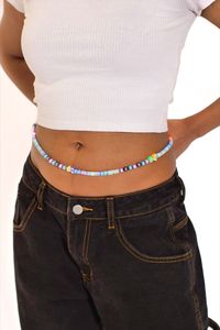 Cadena de cuentas arcoíris para bolsillo de jeans, cadena de cuentas con letras, cadena para pantalones, cadena de cintura, joyería corporal, accesorios para mujer, conjunto de cinturón de cuentas - Product Image 3