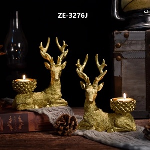 Candélabre en métal en forme de cerf doré pour la Saint-Valentin, décoration d'intérieur, utilisation sur table, résistant à la chaleur, écologique, fait main, animal - Product Image 4