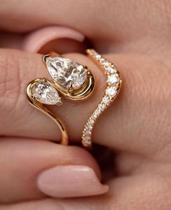 Anillo de Compromiso con Diamante Cultivado en Laboratorio de Primera Calidad, Corte Pera, 1 CT, EF VVS VS, Oro Sólido de 10k/14k/18k para Mujer, Joyería Nupcial - Product Image 5