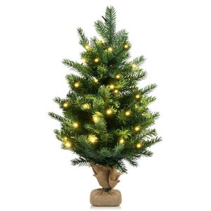 24-Inch <b>Tabletop</b> Fir Artificial Christmas <b>Tree</b> with LED Lights Elegant & Durable Holiday Decorative Element - Product Image 1