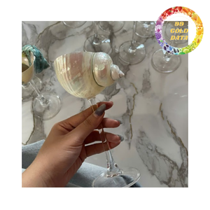Seashell wine glass handmade natural shell <b>goblet</b> for wine serving and beach decor use - Product Image 3