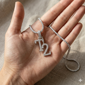 Personalized 925 <b>Silver</b> Initial Letter Number Natural Diamond Pendant Charms Custom Name <b>Necklace</b> Rhodium Plated Trendy Unisex - Product Image 4