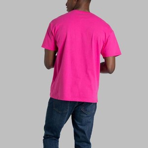T-shirts à manches courtes pour hommes en coton et polyester, couleur rose, taille personnalisée, design logo, respirant, séchage rapide, effet soie - Product Image 5