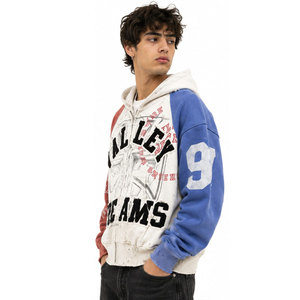 Sudadera con Capucha Valley Dreams para Hombre, Diseño Color Block, Manga Raglán, Algodón French Terry, Cierre de Cremallera, Estilo Casual Oversize, para Otoño, con Logotipo Estampado en la Parte Delantera - Product Image 5