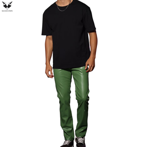 Good Supplier New Arrival Trendy Product Club Party Wear High Quality Skinny Fit <b>Shiny</b> Zippered <b>Slim</b> Fit Faux Leather Pants - Product Image 2