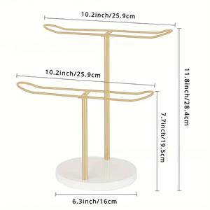 Soporte giratorio de doble nivel para exhibición de joyas, diseño giratorio de 360 grados, soporte para pulseras, organizador sin enredos para un almacenamiento elegante - Product Image 4