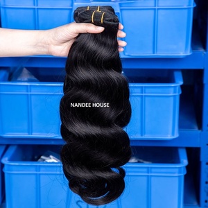 Paquetes de Cabello Humano Virgen al por Mayor de 24 Pulgadas con Cutícula Alineada y Cierre, Cabello Remy Indio con Doble Trama a Máquina en Color Natural - Product Image 3