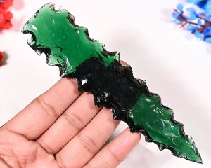 Obsidiana Decorativa de Cristal Verde, Escultura de Piedra Decorativa para el Hogar, Hecha a Mano, Regalo Energético de Feng Shui, Coleccionable - Product Image 2