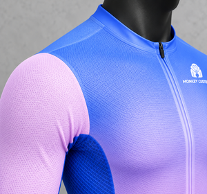 Maillot de Ciclismo Personalizado Monkey para Hombre, Manga Corta, Degradado Azul Rosa, Transpirable, Poliéster, Camiseta Deportiva, Talla Adulto - Product Image 6
