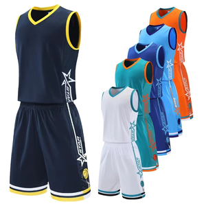 Proveedor Mayorista, Nuevo Diseño, Ropa Deportiva Transpirable de Talla Grande, Conjunto de Camiseta y Pantalones Cortos de Baloncesto, Uniforme con Patrón Personalizado, Verano - Product Image 4