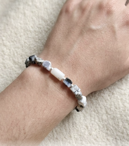 Natural Howlte <b>Bracelet</b> AAA Faceted Tumble Beads Handmade Gemstone <b>Bracelet</b> - Product Image 2