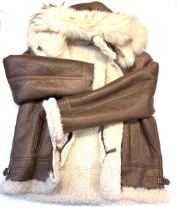 Premium Genuine Leather <b>Shearling</b> <b>Jacket</b> <b>Men</b> Warm Sheepskin Fur Aviator Biker Winter Coat Luxury Durable Fashion Wear Fit - Product Image 4
