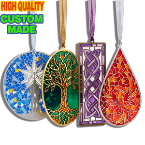 Segnalibro in Metallo Personalizzato con Vetro Colorato, <span class=keywords><strong>Albero</strong></span> <span class=keywords><strong>della</strong></span> <span class=keywords><strong>Vita</strong></span> e Cavalluccio Marino Traforato, Regalo Souvenir per Insegnanti e Forniture per Ufficio - Product Image 1